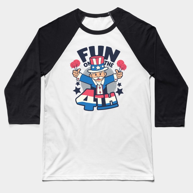 Fun On The 4th Of July Baseball T-Shirt by Shalini Kaushal